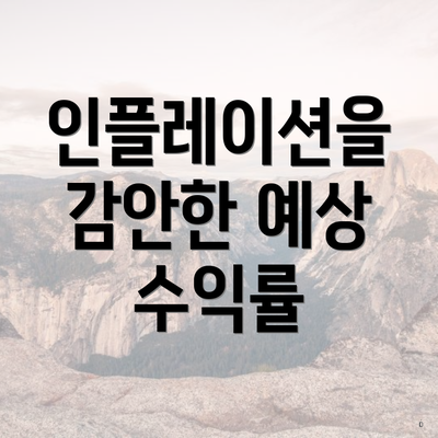 인플레이션을 감안한 예상 수익률