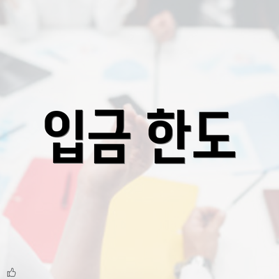 입금 한도