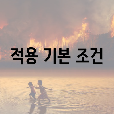 적용 기본 조건