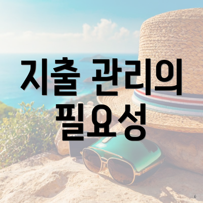 지출 관리의 필요성