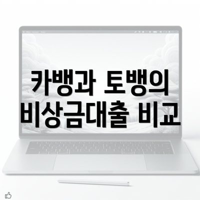 카뱅과 토뱅의 비상금대출 비교