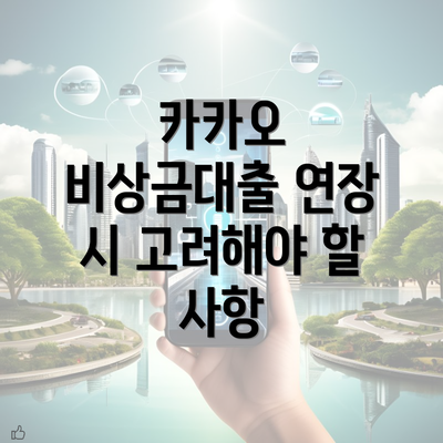 카카오 비상금대출 연장 시 고려해야 할 사항