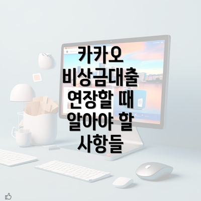 카카오 비상금대출 연장할 때 알아야 할 사항들