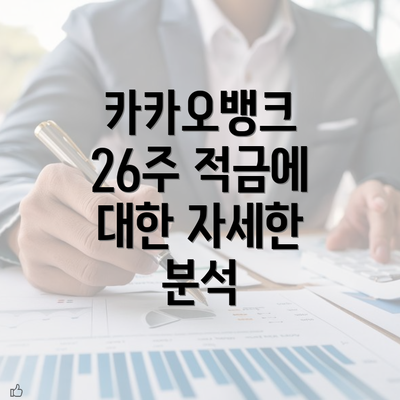 카카오뱅크 26주 적금에 대한 자세한 분석