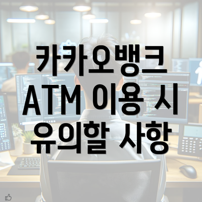 카카오뱅크 ATM 이용 시 유의할 사항