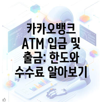 카카오뱅크 ATM 입금 및 출금: 한도와 수수료 알아보기