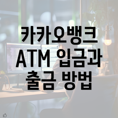 카카오뱅크 ATM 입금과 출금 방법