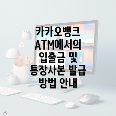 카카오뱅크 ATM에서의 입출금 및 통장사본 발급 방법 안내