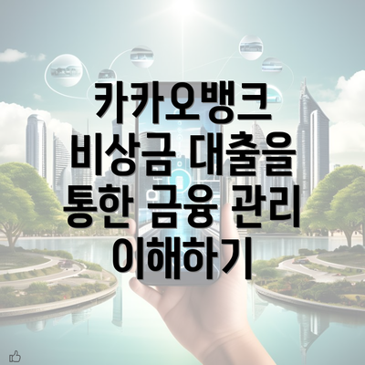 카카오뱅크 비상금 대출을 통한 금융 관리 이해하기