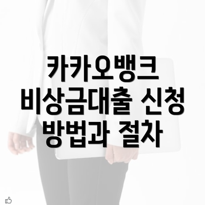 카카오뱅크 비상금대출 신청 방법과 절차