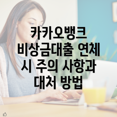 카카오뱅크 비상금대출 연체 시 주의 사항과 대처 방법