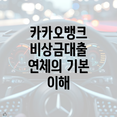 카카오뱅크 비상금대출 연체의 기본 이해