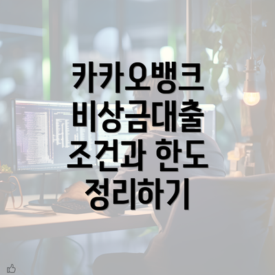 카카오뱅크 비상금대출 조건과 한도 정리하기