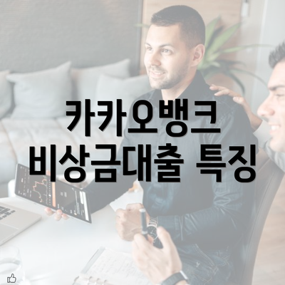 카카오뱅크 비상금대출 특징