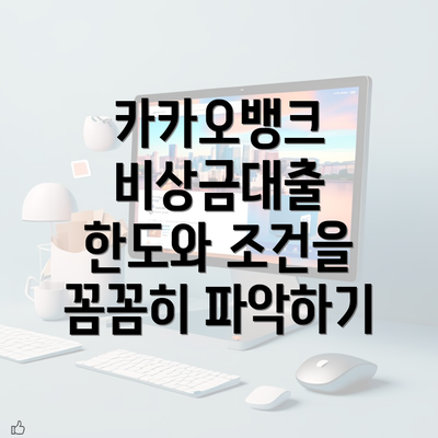 카카오뱅크 비상금대출 한도와 조건을 꼼꼼히 파악하기