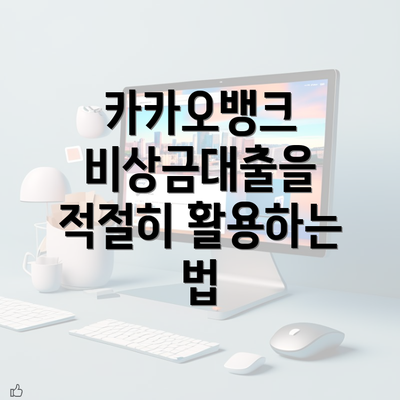 카카오뱅크 비상금대출을 적절히 활용하는 법