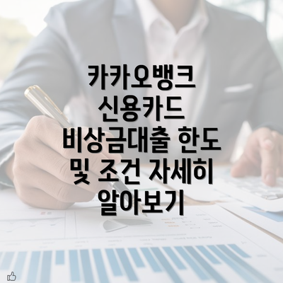 카카오뱅크 신용카드 비상금대출 한도 및 조건 자세히 알아보기