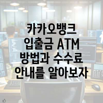 카카오뱅크 입출금 ATM 방법과 수수료 안내를 알아보자