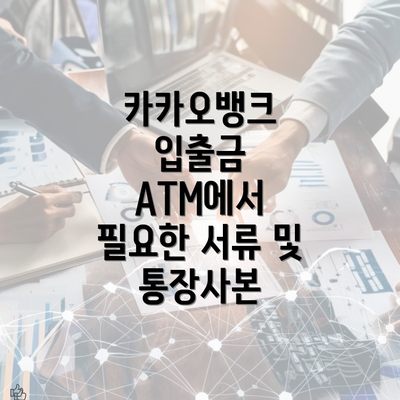 카카오뱅크 입출금 ATM에서 필요한 서류 및 통장사본