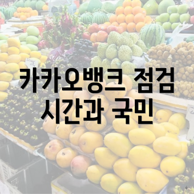 카카오뱅크 점검 시간과 국민