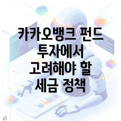 카카오뱅크 펀드 투자에서 고려해야 할 세금 정책