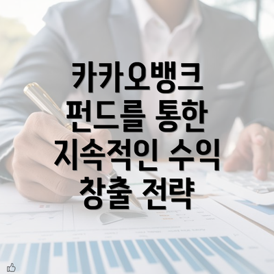 카카오뱅크 펀드를 통한 지속적인 수익 창출 전략