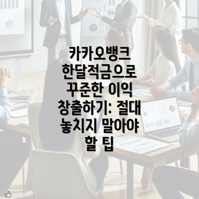 카카오뱅크 한달적금으로 꾸준한 이익 창출하기: 절대 놓치지 말아야 할 팁