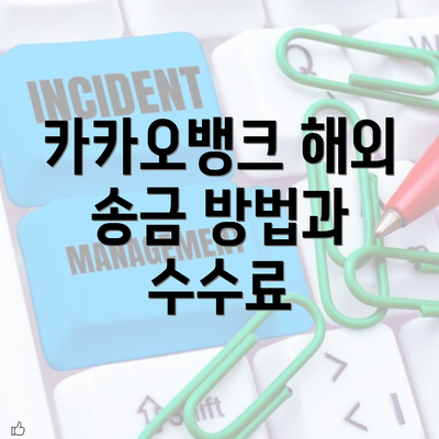 카카오뱅크 해외 송금 방법과 수수료