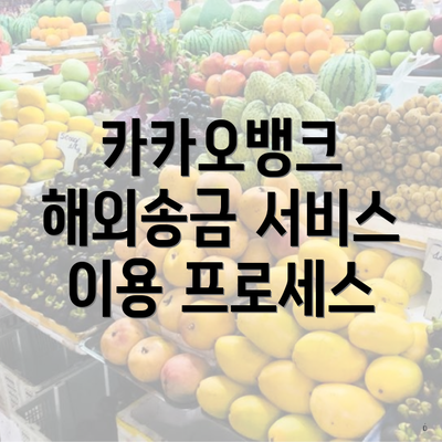 카카오뱅크 해외송금 서비스 이용 프로세스