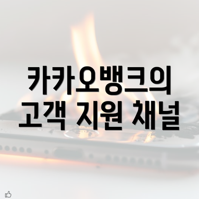 카카오뱅크의 고객 지원 채널