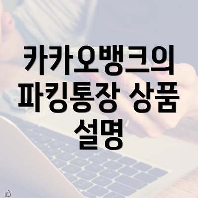 카카오뱅크의 파킹통장 상품 설명