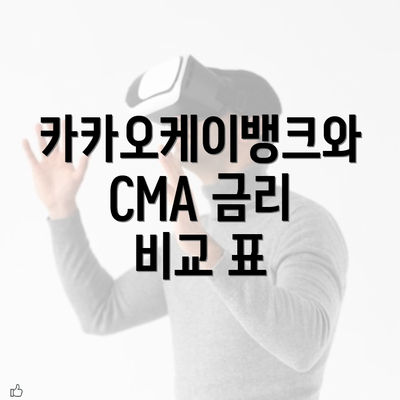 카카오케이뱅크와 CMA 금리 비교 표