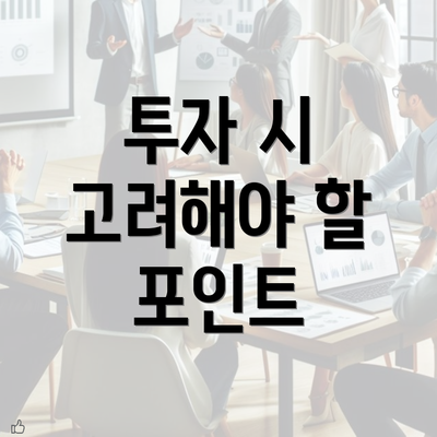 투자 시 고려해야 할 포인트