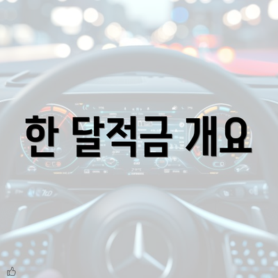 한 달적금 개요