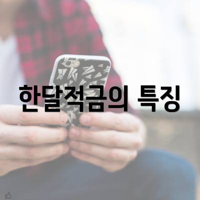 한달적금의 특징