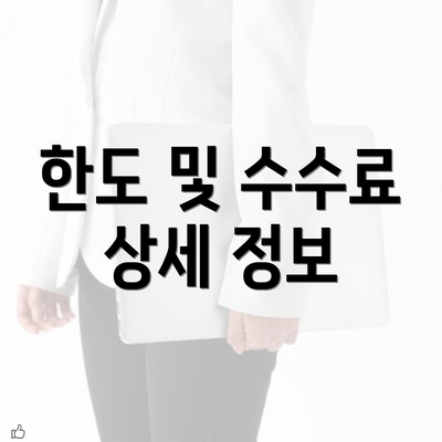 한도 및 수수료 상세 정보