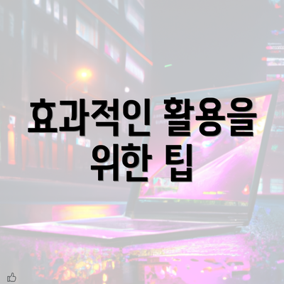 효과적인 활용을 위한 팁