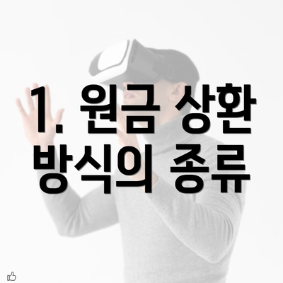 1. 원금 상환 방식의 종류