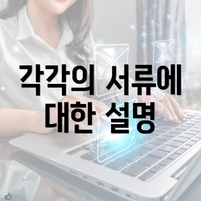 각각의 서류에 대한 설명