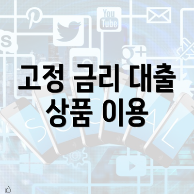 고정 금리 대출 상품 이용