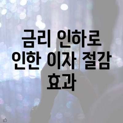 금리 인하로 인한 이자 절감 효과