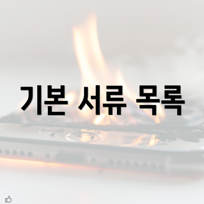 기본 서류 목록