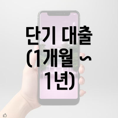 단기 대출 (1개월 ~ 1년)