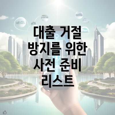 대출 거절 방지를 위한 사전 준비 리스트