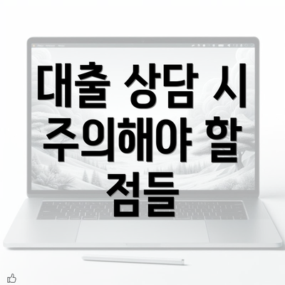 대출 상담 시 주의해야 할 점들