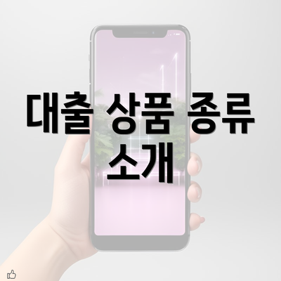 대출 상품 종류 소개