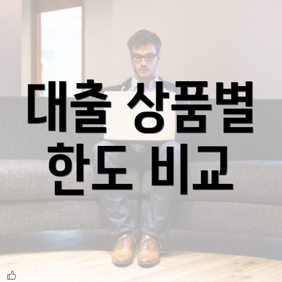 대출 상품별 한도 비교