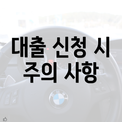 대출 신청 시 주의 사항