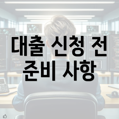 대출 신청 전 준비 사항