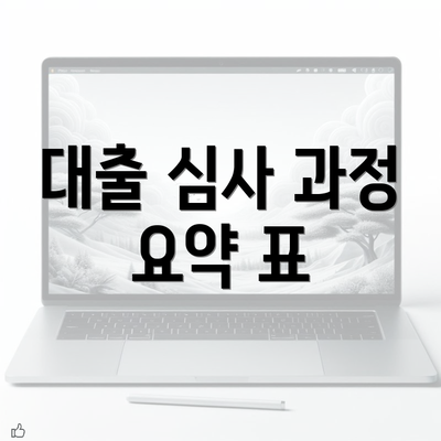 대출 심사 과정 요약 표